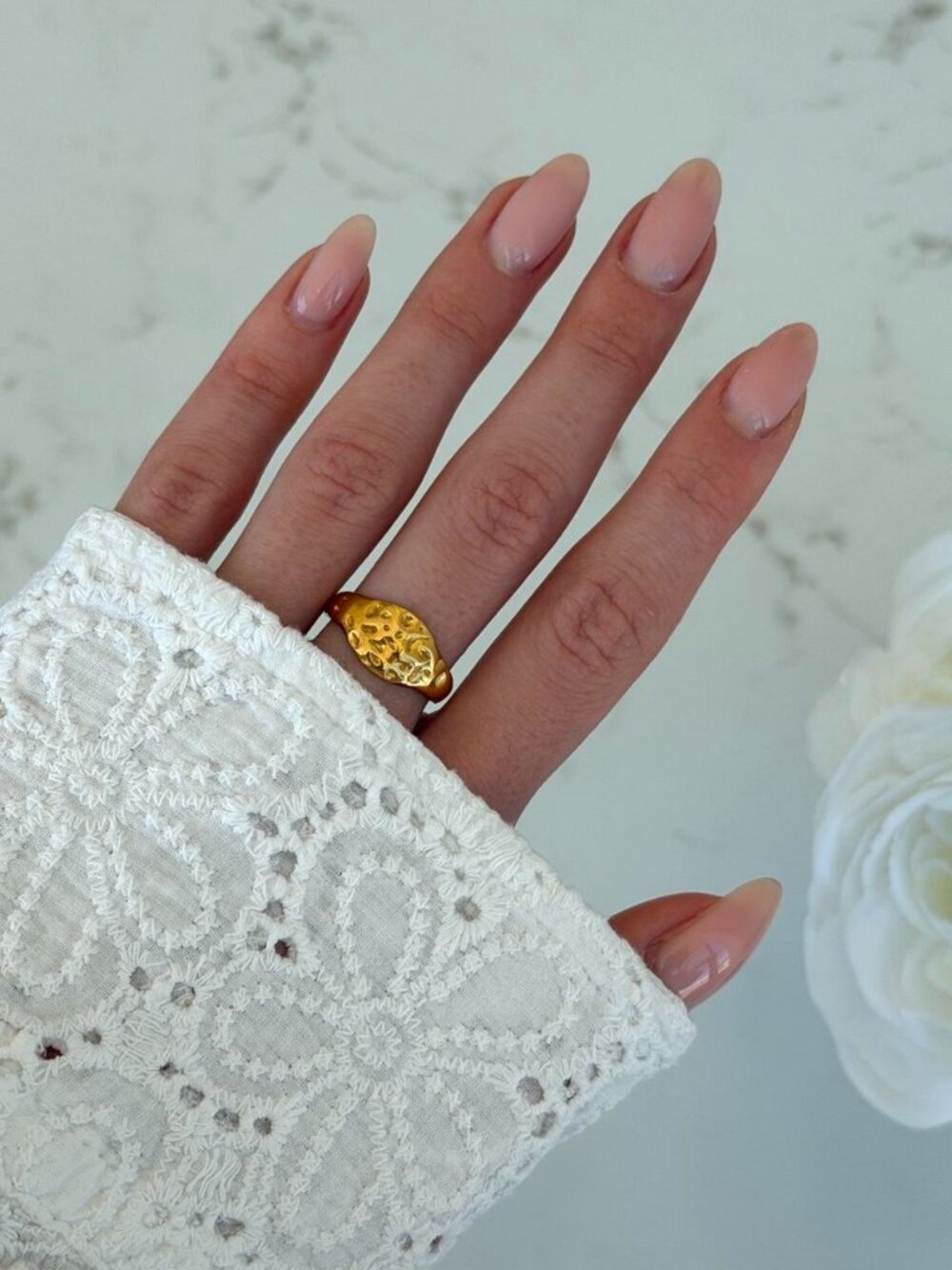 Sku0566 Retro Gold Women Minimalist Statement Ring Stainless steel + gift bag
